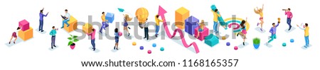 Isometrics set of vibrant business people, young entrepreneurs, quality vector people on a isolated background. Vector illustration