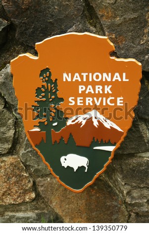 CALIFORNIA - MARCH 28 : National Park Service sign at Muir Woods National Monument on March 28, 2013 near San Francisco, CA