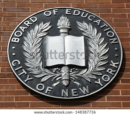 NEW YORK CITY -  APRIL 4: The seal of the City of New York Board of Education on April 4, 2013. The New York City Board of Education is the governing body of the New York City Department of Education