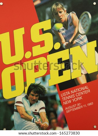 NEW YORK - AUGUST 20  US Open 1983 poster on display at the Billie Jean King National Tennis Center on August 20, 2013 in New York