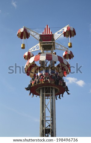 BROOKLYN, NEW YORK - MAY 17: Coney Tower on May 17, 2014 in Coney Island Luna Park in Brooklyn. Coney Island Luna Park was destroyed by fire in 1944, then reopened in 2010