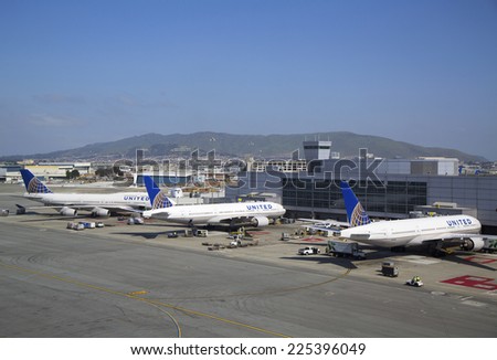 SAN FRANCISCO, CALIFORNIA - APRIL 13: United Airlines planes at the Terminal 3 in San Francisco International Airport on April 13, 2014.