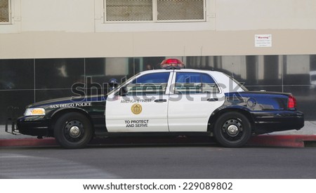 SAN DIEGO - SEPTEMBER 29 - San Diego Police Department car on September 29, 2014.The San Diego Police Department  is the primary law enforcement agency for the city of San Diego, California