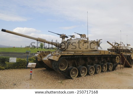 LATRUN, ISRAEL - NOVEMBER 27, 2014: American made M48 A3 Patton Main Battle Tank on display at Yad La-Shiryon Armored Corps Museum at Latrun