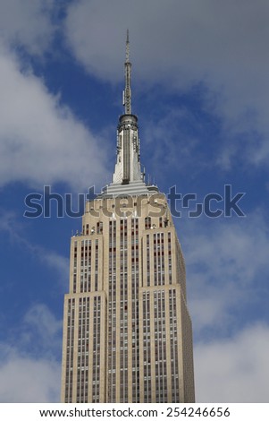 NEW YORK -  FEBRUARY 19, 2015: Empire State Building close up. The Empire State Building is a 102-story landmark and was world\'s tallest building for more than 40 years