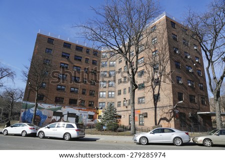 QUEENS, NEW YORK - MARCH 24, 2015: New York City Housing Authority Public Housing  in Astoria