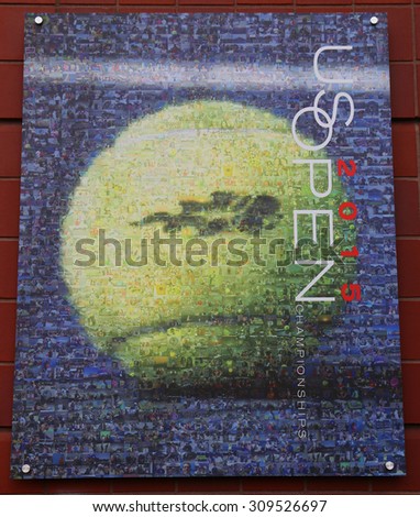 NEW YORK - AUGUST 23, 2015: US Open 2015 poster on display at the Billie Jean King National Tennis Center in New York