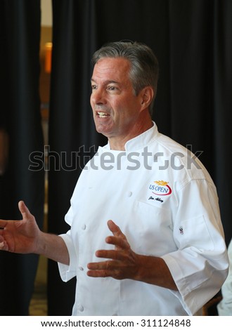 NEW YORK - AUGUST 27, 2015: US Open executive chef Jim Abbey during US Open food tasting preview in New York