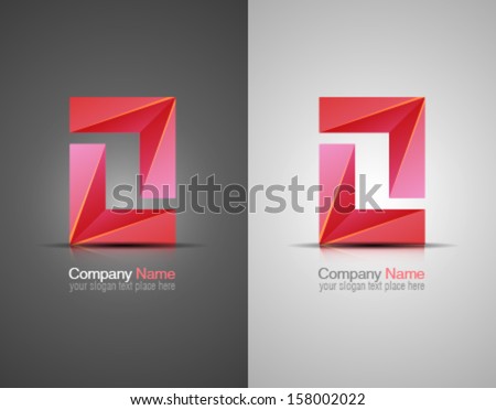 Vector abstract icon. Corporate identity. Design elements. Pink shapes.