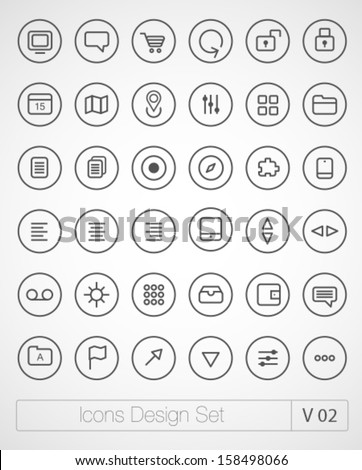 Vector thin icons design set. Moder simple line icons. Ultra thin icons on white background. Volume 2