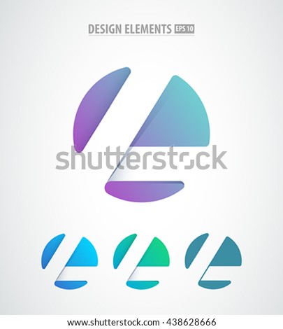 Vector abstract letter L logo icon. Modern design elements isolated on white. Simple corporate identity elements. Application icon design template for iOS and Android. Logo elements set
