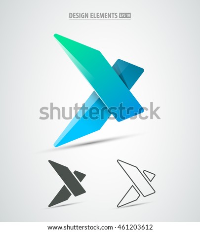 Vector extreme sports corporate identity logo icon design. Simple and clean x letter.