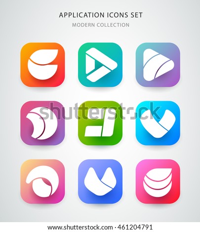 Big vector icons set for application logo icon design. App icon design. Material design.