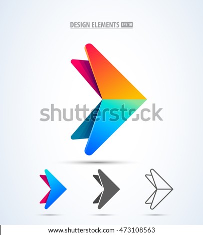 Abstract triangular arrow vector logo symbol. Vector illustration. Success business