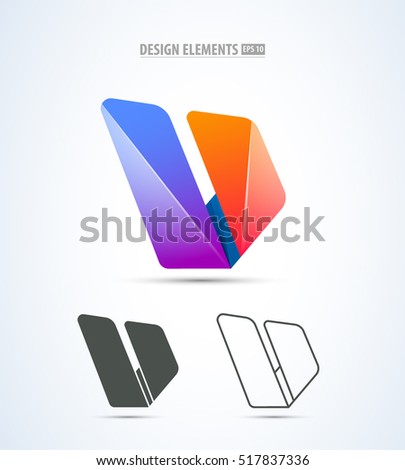 Vector abstract corporate identity logo sign design. Letter u and drop icon design. Next arrow icon. iOS and Android app icon design