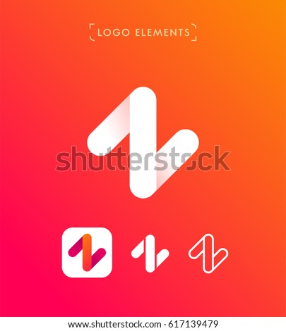 Abstract letter Z origami style logo template