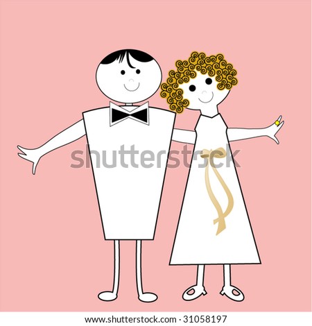 Cartoon Bride And Groom 1 Of 2 Stock Vector Illustration 31058197 ...