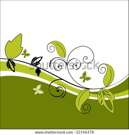 Vine With Butterflies 4 Stock Vector Illustration 32146378 : Shutterstock