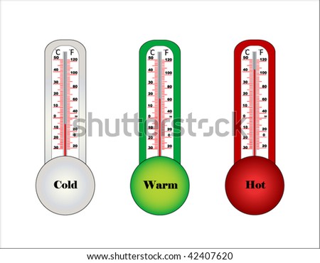 Three Thermometers- Cold Warm And Hot Stock Vector Illustration ...