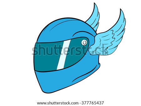 Crash helmet with wings