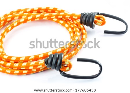 black hook with Elastic rope on the white background