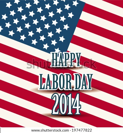 labor day sale over flag background vector illustration