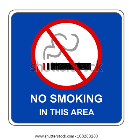 Blue Square No Smoking In This Area Sign Isolate On White Background ...