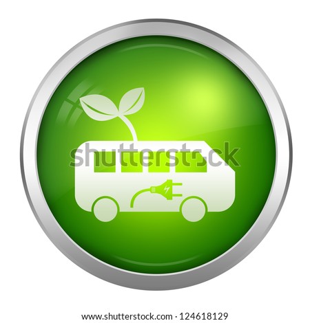 Alternative Transportation Technology Concept Ã¢Â?Â? Hybrid Van Icons Isolate on White Background