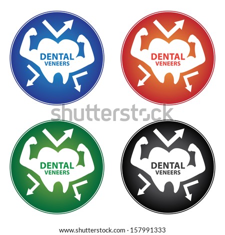 Healthcare and Medical Concept Present By Colorful Dental Veneers Icon Isolated on White Background