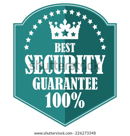 Blue Best Security Guarantee 100% Badge, Icon, Label or Sticker Isolated on White Background