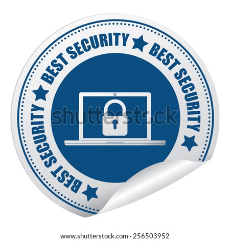 Blue Best Security Sticker, Icon or Label Isolated on White Background