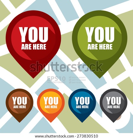 Vector : You Are Here Map Pointer Icon - 273830510 : Shutterstock