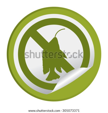 Green Circle No Fishing Prohibited Sign Infographics , Sticker, Icon or Label Isolate on White Background