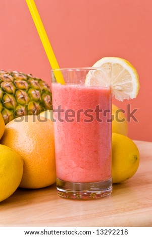 juice of mixed fruit,peach-freshly squeezed