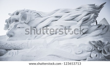 HARBIN, PEOPLE'S REPUBLIC OF CHINA - DECEMBER 31: Snow Sculpture at the Harbin Snow and Ice Festival 2013 shown on December 31, 2012 in Harbin, People's Republic of China.