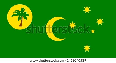 Cocos Islands flag original color and proportions