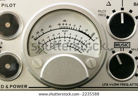 Sound meter on tape recorder