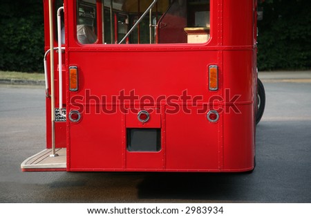 Rear view of platform of London Routemaster Bus