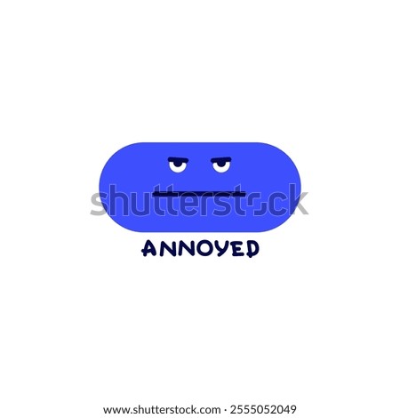 Vector illustration of abstract emotion. Minimal character symbol depicting an emotional state and text. Simple flat symbol for emotional intelligence design. 