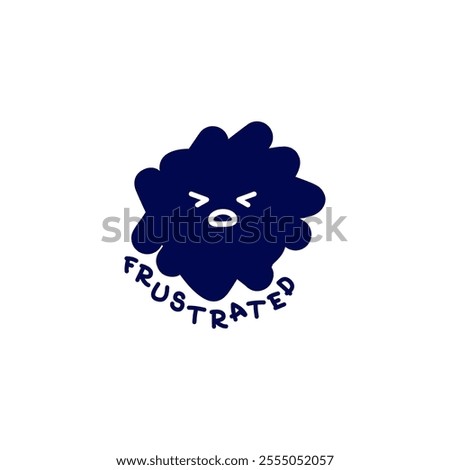 Vector illustration of abstract emotion. Minimal character symbol depicting an emotional state and text. Simple flat symbol for emotional intelligence design. 