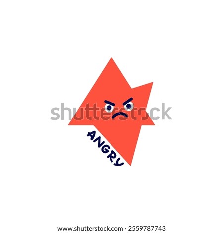 Vector illustration of abstract emotion. Minimal character symbol depicting an emotional state and text. Simple flat symbol for emotional intelligence design. 