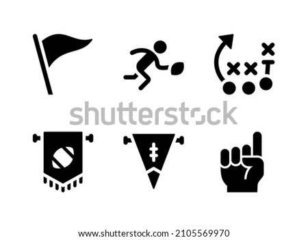 Simple Set of Super Bowl Related Vector Solid Icons. Contains Icons as Pennant, Player, Strategy and more.