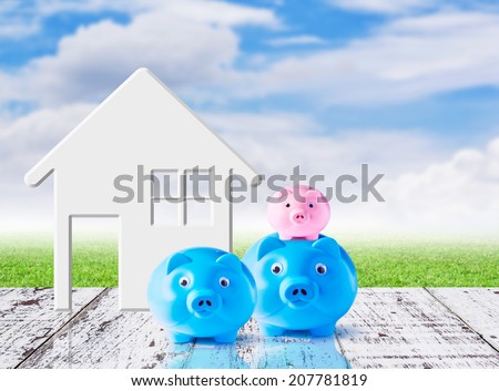 Business concept of saving for family