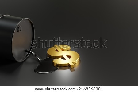 Oil barrels or crude oil with gold dollar sign 3D render Stockfoto © 
