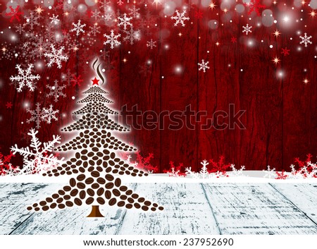 Coffee tree design for christmas background