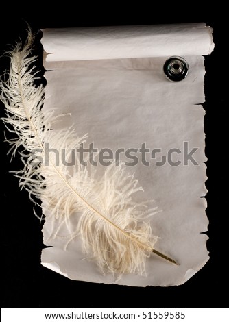 Old Scroll Paper With Quill Pen And Ink Stock Photo 51559585 : Shutterstock