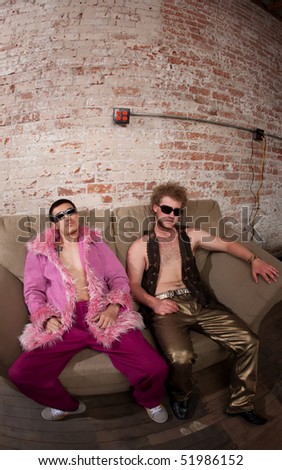 Laid Back at a 1970s Disco Music Party
