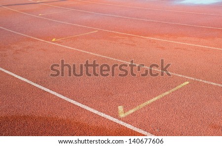 Curve of running track rubber standard red color
