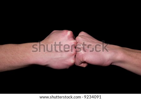 stroke  by a fist in a fist on a black background