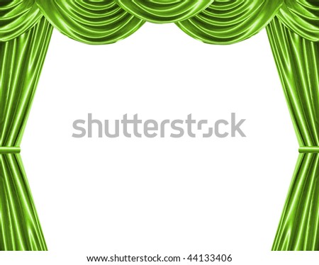 green curtain isolated on white